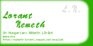 lorant nemeth business card