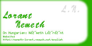 lorant nemeth business card